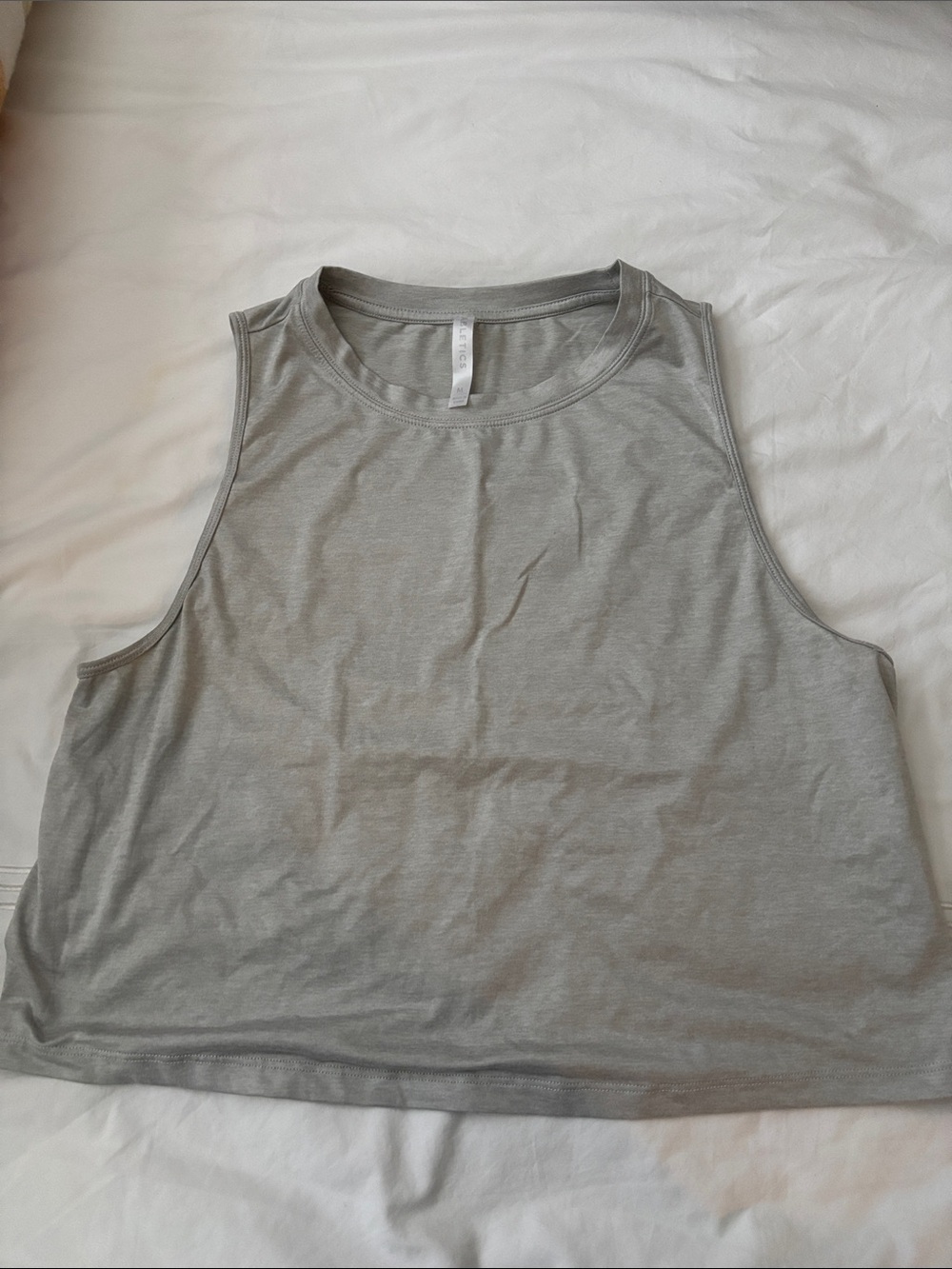 Fabletics Light Gray Crop Tank Top